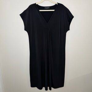 Lane Bryant Black Midi V-Neck Dress